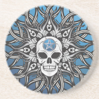 Goth Skull - Blue Sandstone Coaster