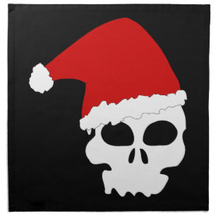 goth skull christmas napkin