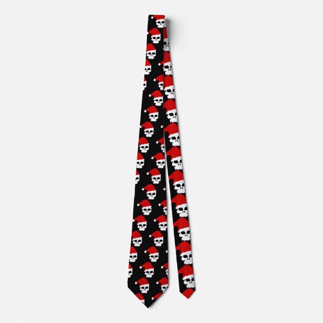 goth skull christmas neck tie (Front)