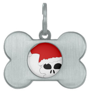 goth skull christmas pet ID tag