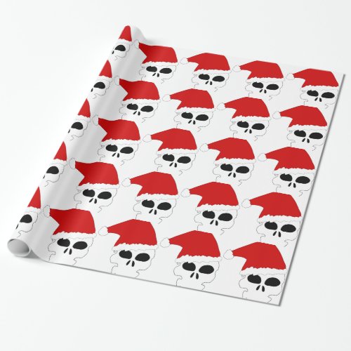 goth skull christmas wrapping paper