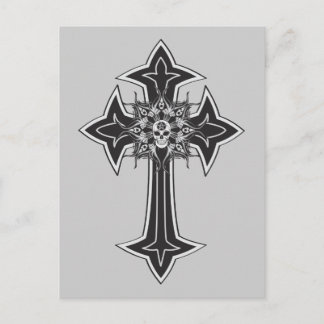 Goth Skull Cross Postcard
