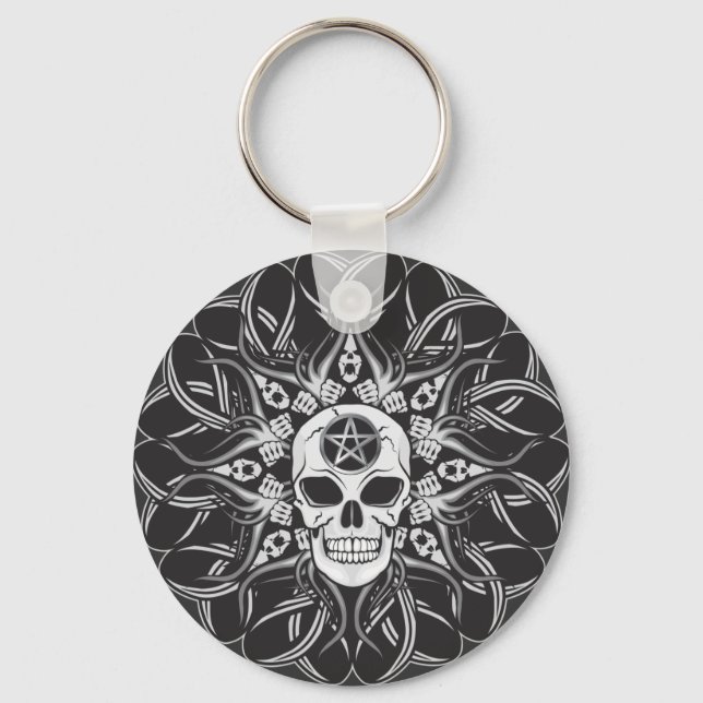 Goth Skull Keychain (Front)