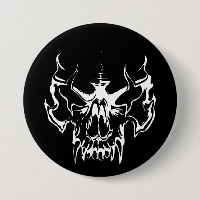 Goth Skull Pinback Button (Front)