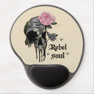 Goth Skull   Rebel Soul Gel Mouse Pad
