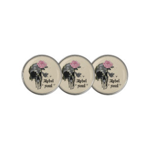 Goth Skull Rebel Soul Golf Ball Marker