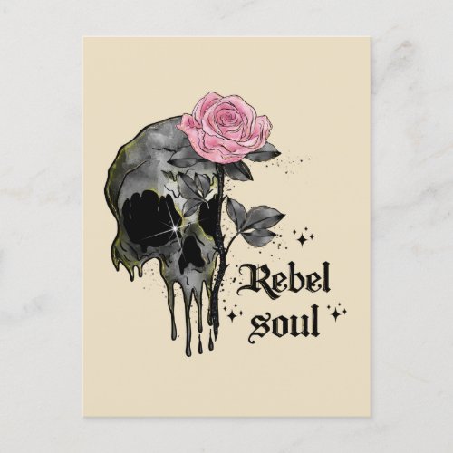 Goth Skull  Rebel Soul Postcard