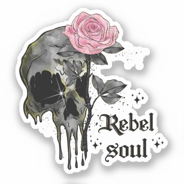 Goth Skull | Rebel Soul Sticker (Front)