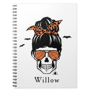 Goth Skull Rock N Roll Pinup Skull  Notebook