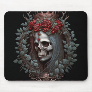 Goth Skull Roses Crown Gothic Mouse Pad