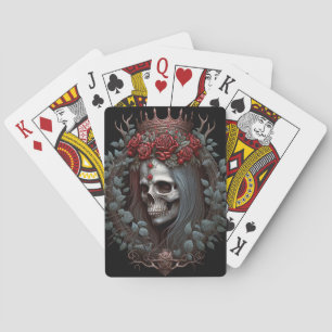 Goth Skull Roses Crown Gothic Poker Cards
