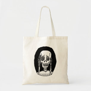Goth Skull Skelton Funny Horror Reusable Grocery Tote Bag