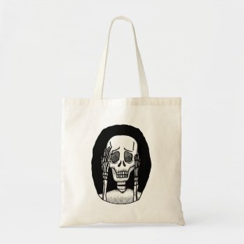 Goth Skull Skelton Funny Horror Reusable Grocery Tote Bag by MiKaArt at Zazzle