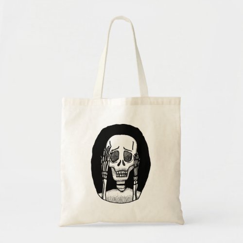 Goth Skull Skelton Funny Horror Reusable Grocery Tote Bag