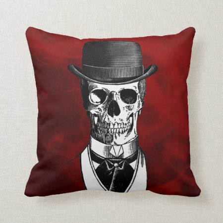 Goth Skull Throw Pillow