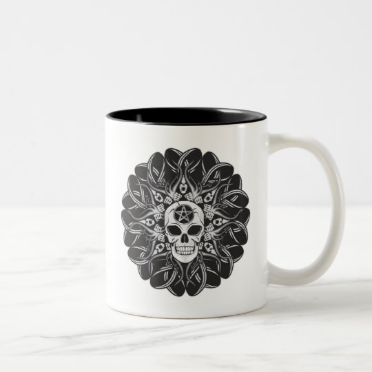Goth Skull Two-Tone Coffee Mug