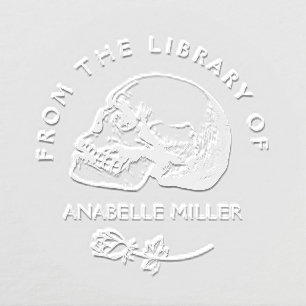 Goth Skull Vintage From The Library Book Embosser