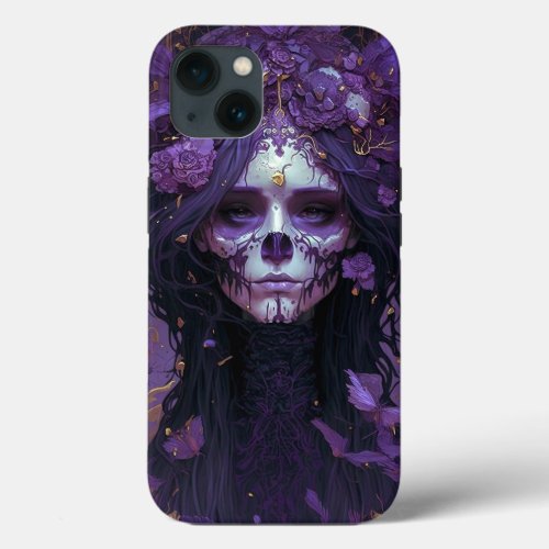 Goth Skull Woman Dark Fantasy Art iPhone 13 Case