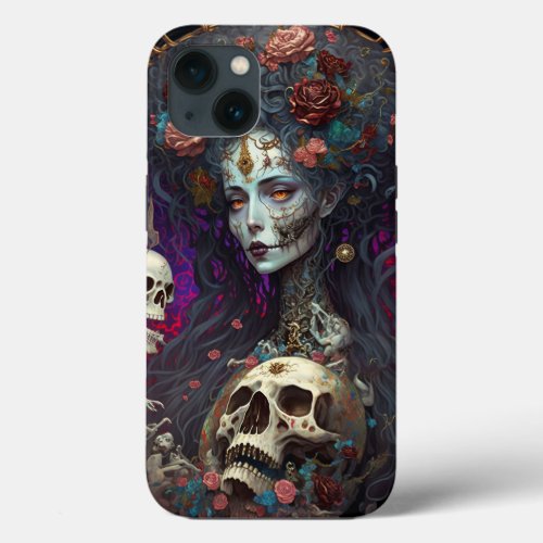 Goth Skull Zombie Woman Gothic iPhone 13 Case