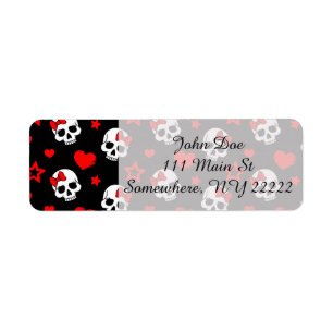 Goth Skulls & Hearts Label