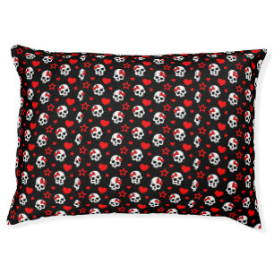 Goth Skulls & Hearts Pet Bed