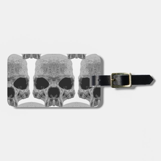 goth skulls luggage tag (Front Horizontal)
