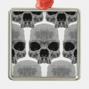 goth skulls metal ornament