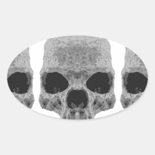 goth skulls oval sticker