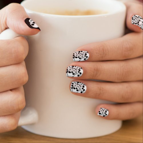 Goth Skulls Patterned Halloween Minx Nail Art