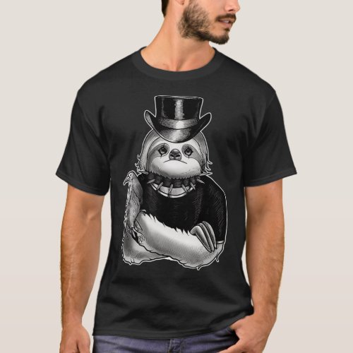 Goth Sloth Steampunk Animal Steampunk Eyeliner Got T_Shirt