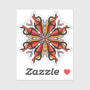 Goth Snakes Flower Tattoo Style Sticker