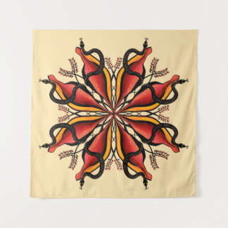 Goth Snakes Flower Tattoo Style Tapestry