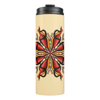 Goth Snakes Flower Tattoo Style Thermal Tumbler