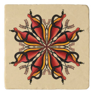 Goth Snakes Flower Tattoo Style Trivet