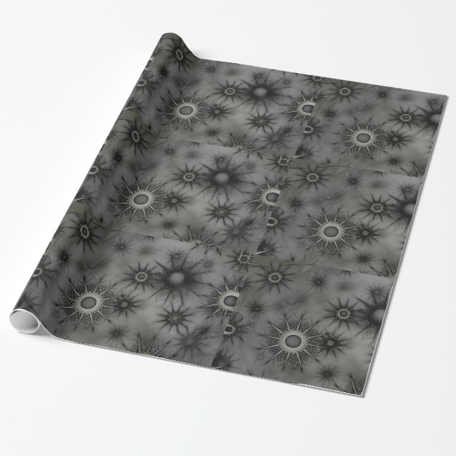 Goth snowflake wrapping paper (Unrolled)