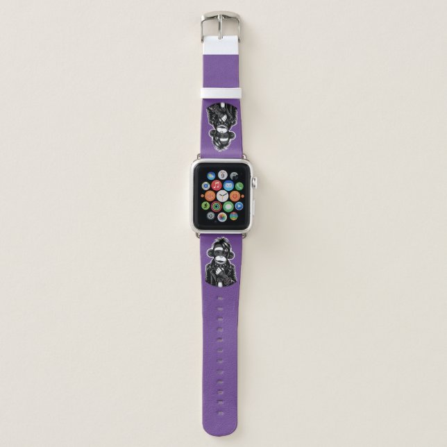Goth Sock Monkey #01 Apple Watch Band (Front)