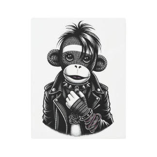 Goth Sock Monkey #01 Metal Print