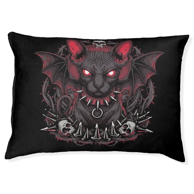 Goth Sphynx Cat  Pet Bed (Front)