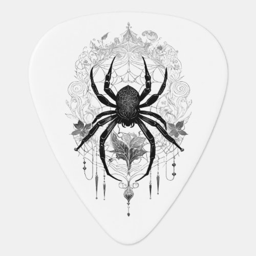 Goth Spider in Web Gothic Style Guitar Pick