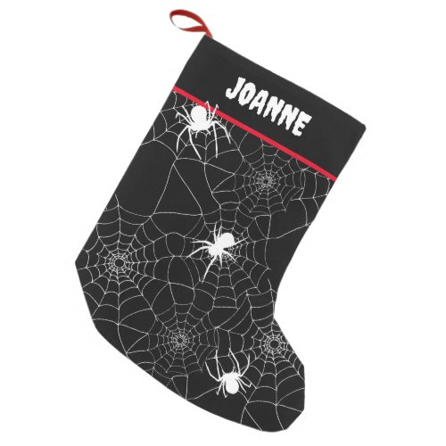 Goth Spiders and Cobwebs Halloween Small Christmas Stocking