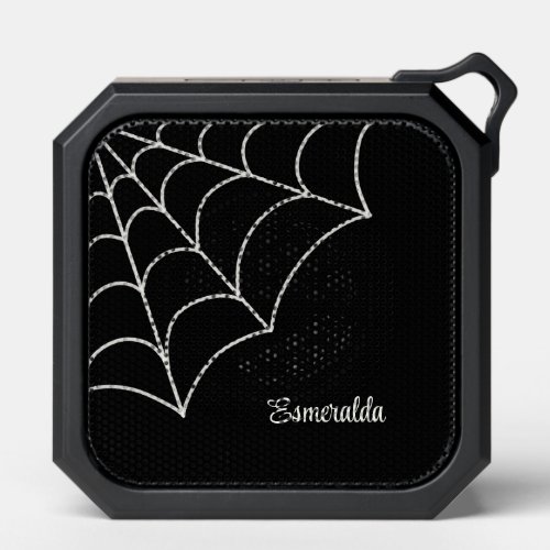 Goth Spiderweb Black and White Personalized Bluetooth Speaker