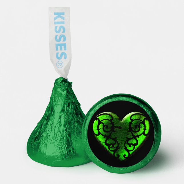 Goth St. Patrick's Day Filigree Goth Heart Hershey®'s Kisses® (Front)