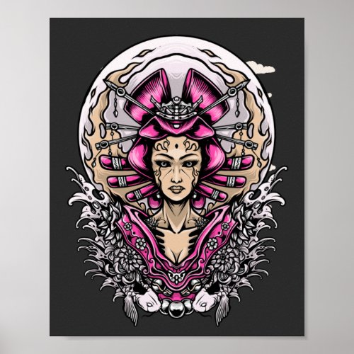 Goth style pink evil queen  poster