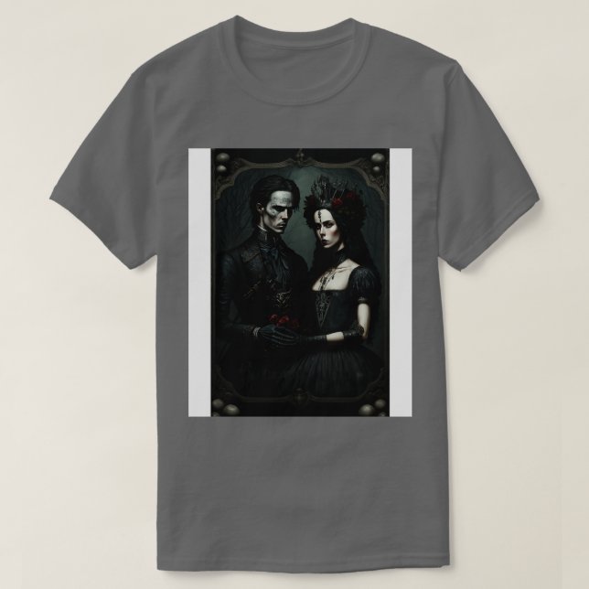 Goth Style Tarot Lovers T-Shirt (Design Front)