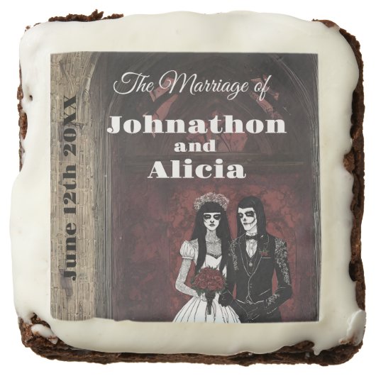 Goth style wedding favors Dark Moody Brownie (Front)