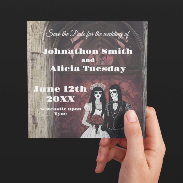 Goth style wedding Stationery Dark Moody Save The Date (Creator Uploaded)