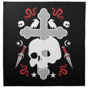 Goth Subculture Skull And Cross Art Cloth Napkin