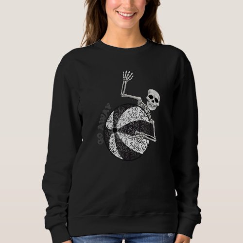 Goth Summer Gothic Vacation Skeleton Beachball Sweatshirt
