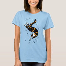 Goth Swimming Cat Skeleton T-Shirt