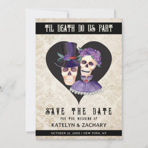 Goth Til Death Do Us Part Skeleton Save The Date